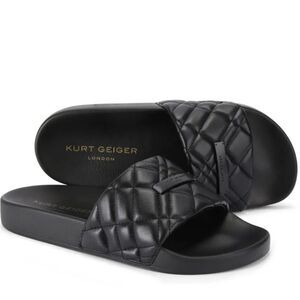 Kurt Geiger London Brixton Drench Plate Slide Sandal- Black